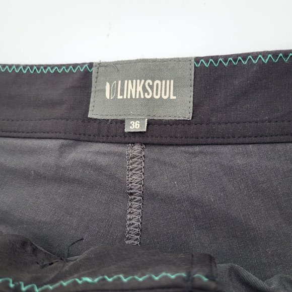 LINKSOUL Boardwalker Mens SZ 36 Hybrid Boardshorts Black Print NWT LS6111 - Picture 7 of 9